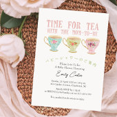 Invitation Heure du Tea Baby shower Teacup Pastel Whimsical