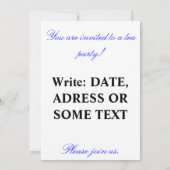 Invitation Heure du thé (Dos)