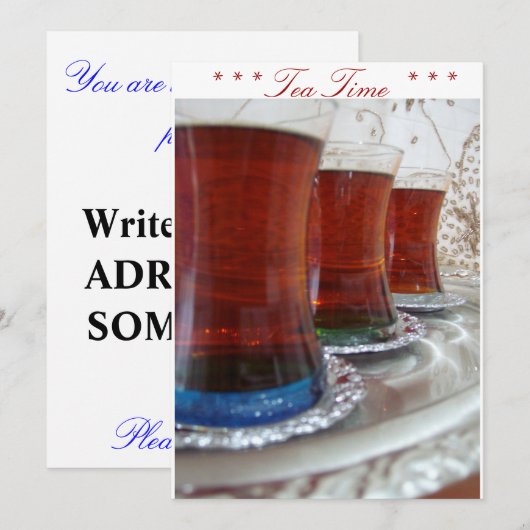 Invitation Heure du thé (Devant / Derrière)