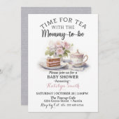 Invitation Heure Du Thé Floral Baby shower (Devant / Derrière)