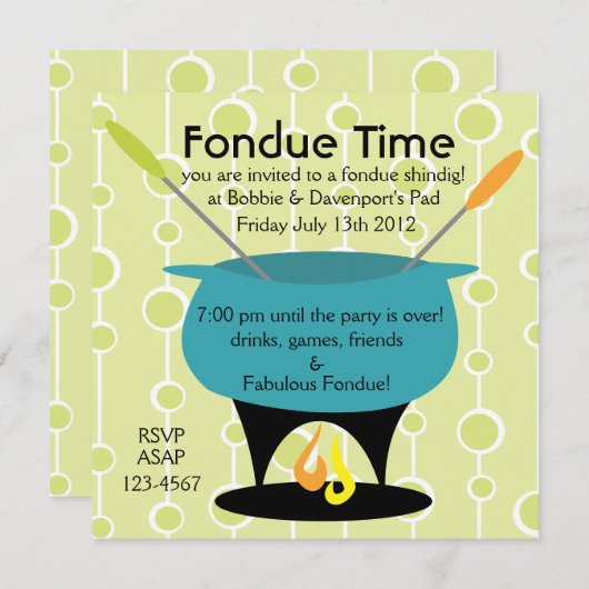Invitation Heure Fondue ! (Devant / Derrière)