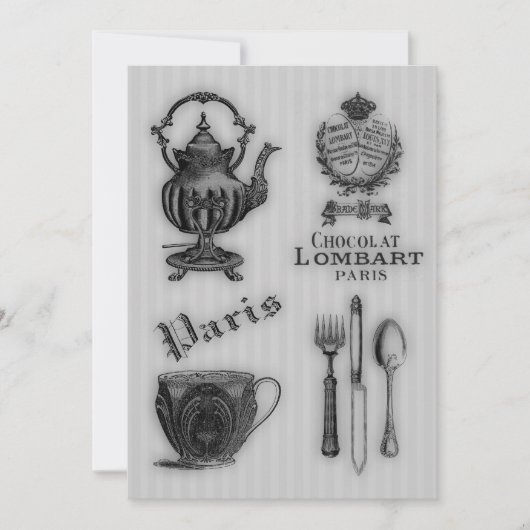 Invitation Heure pour le thé #5 (Devant)