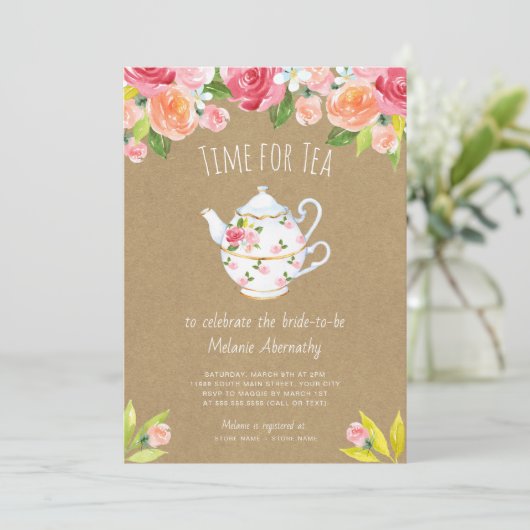 Invitation Heure pour l'invitation à la douche nuptiale (Debout devant)