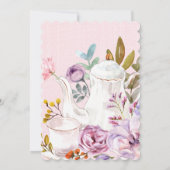 Invitation Heure Pour Tea Party Watercolor Fête des mariées (Dos)