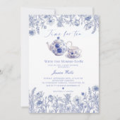 Invitation Heure pour Tea Toile Code QR Registre Baby shower (Devant)