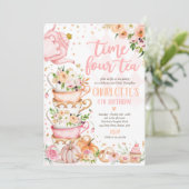 Invitation Heure Quatre Thé Anniversaire Citrouille de fête A (Debout devant)