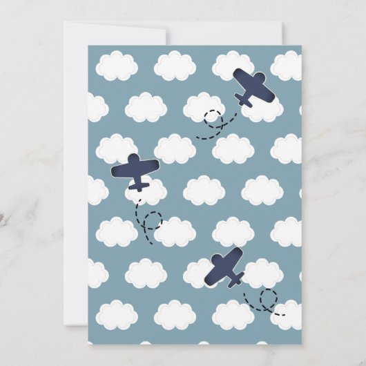 Invitation Heure Vol Avion Blue Boy 1er Anniversaire (Dos)