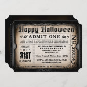 Invitation heureuse de billet de Halloween (Devant / Derrière)