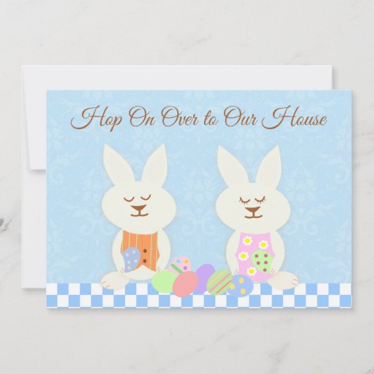 Invitation heureuse de déjeuner de lapins de (Devant)