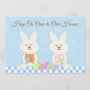 Invitation heureuse de déjeuner de lapins de