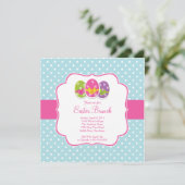 Invitation heureuse de dîner de brunch de Pâques (Debout devant)