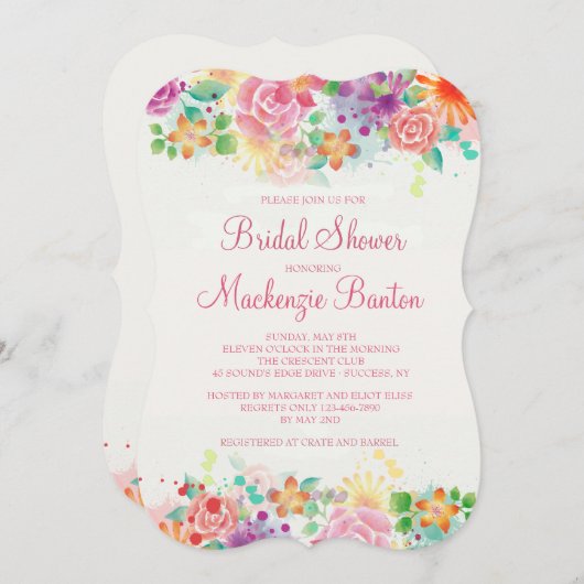 Invitation heureuse de Fête de la mariée de (Devant / Derrière)