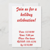 Invitation heureuse de fête de Noël de jours de (Dos)