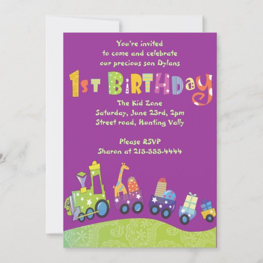 Invitation heureuse de partie de ęr anniversaire (Devant)