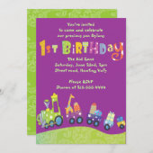 Invitation heureuse de partie de ęr anniversaire (Devant / Derrière)