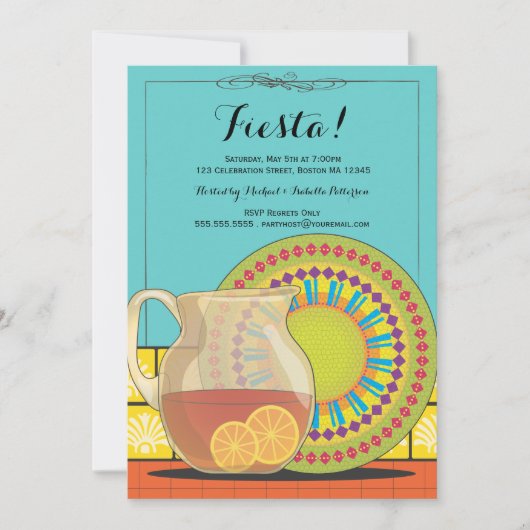 Invitation heureuse de partie de fiesta (Devant)