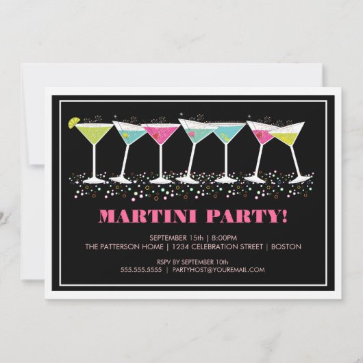 Invitation heureuse de partie de Martini de (Devant)