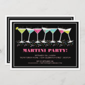 Invitation heureuse de partie de Martini de (Devant / Derrière)