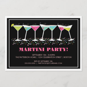Invitation heureuse de partie de Martini de