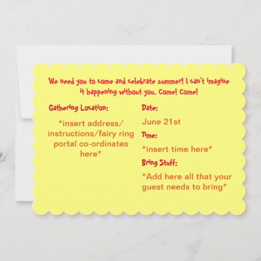 Invitation heureuse de solstice d'été pour des (Dos)