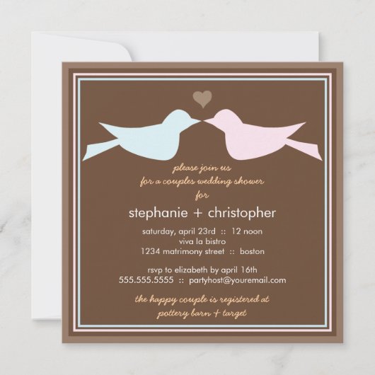 Invitation heureuse de wedding shower de couples (Devant)