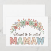 Invitation Heureuse d'être appelée Mamaw (Devant / Derrière)