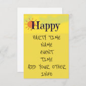 INVITATION **HEUREUSE OCCASION** **ÉVÉNEMENT** & **PARTI** IN (Devant / Derrière)