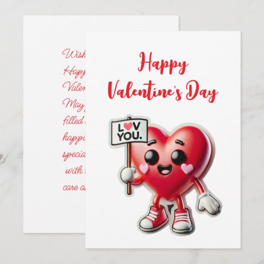 Invitation Heureuse Sainte-Valentin (Devant / Derrière)