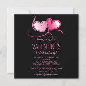 Invitation Heureuse Sainte-Valentin, coeur rose doux, Invitat (Devant)