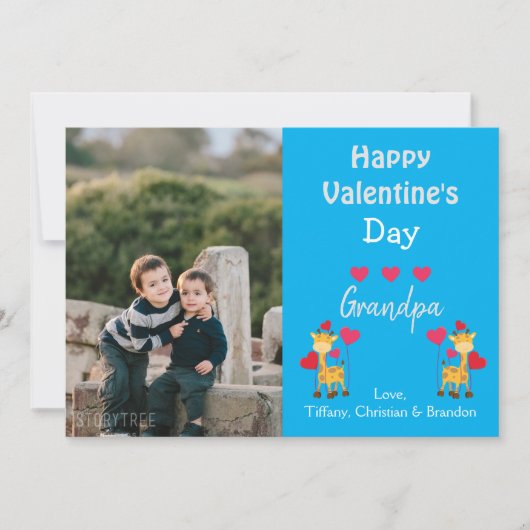 Invitation Heureuse Sainte-Valentin Grandpa Photo Safari (Devant)