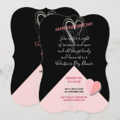 Invitation Heureuse Sainte-Valentin Lovely Elegant (Devant / Derrière)