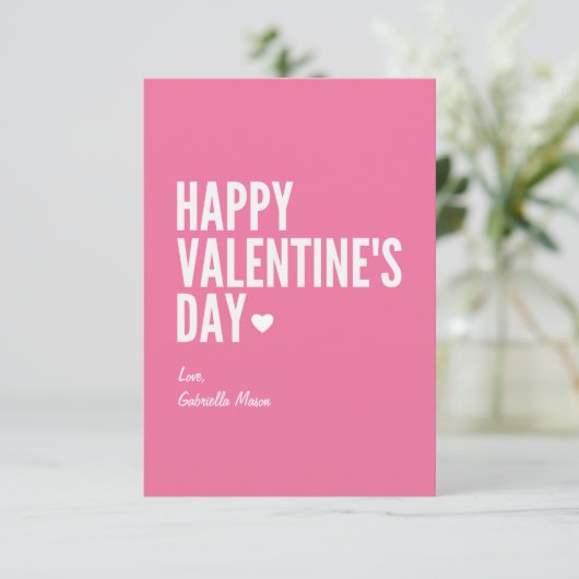 Invitation Heureuse Sainte-Valentin | Rose (Debout devant)