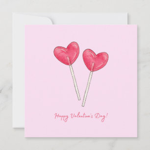 Invitation Heureuse Sainte-Valentin sucré bonbon coeur lollip