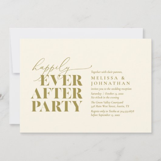 Invitation Heureusement Après La Fête, Réception De Mariage M (Devant)