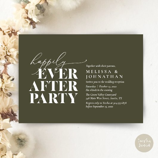 Invitation Heureusement Après La Fête, Réception De Mariage M
