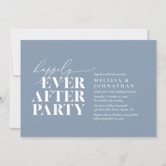 Invitation Heureusement Après La Fête, Réception De Mariage M (Devant)