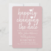 Invitation Heureusement de changer le Mariage de date rose pâ (Devant)