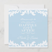 Invitation HEUREUSEMENT JAMAIS APRÈS Bleu Élégant Mariage Inv (Devant)