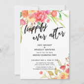 Invitation Heureusement Jamais Après Boho Fleurs Réception De (Devant)
