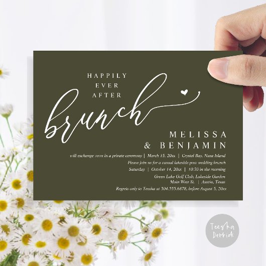 Invitation Heureusement Jamais Après Brunch Mariage Elopement