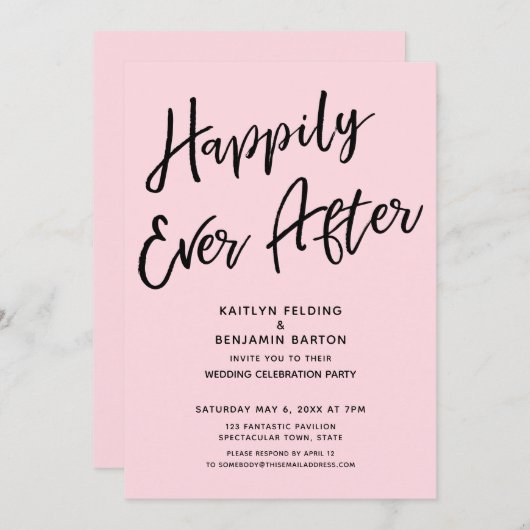 Invitation Heureusement Jamais Après Décontracté Mariage Fête (Devant / Derrière)