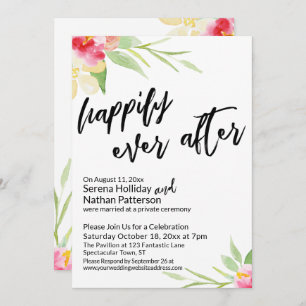 Invitation Heureusement Jamais Après Écriture À La Main Fleur