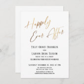 Invitation Heureusement Jamais Après Gold Elegant Mariage Par (Devant / Derrière)