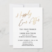 Invitation Heureusement Jamais Après Gold Elegant Mariage Par (Devant)