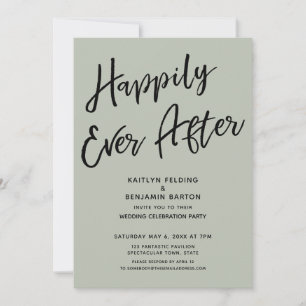 Invitation Heureusement Jamais après la fête de mariage Décon