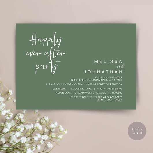 Invitation Heureusement Jamais Après La Fête De Mariage, Fore