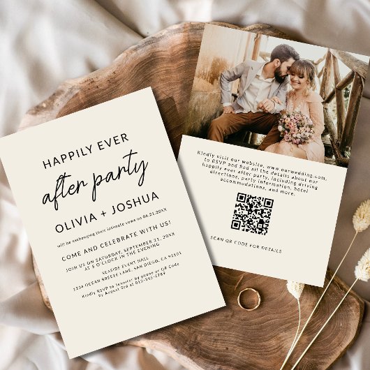 Invitation Heureusement Jamais après la fête de mariage QR Co