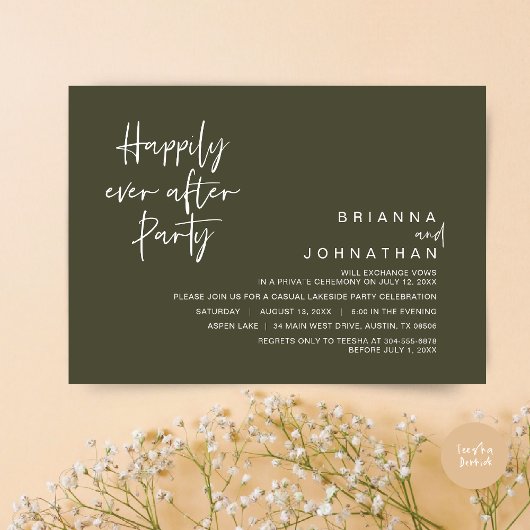Invitation Heureusement Jamais Après La Fête Du Mariage, Oliv