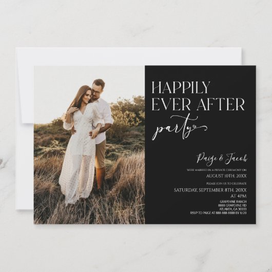 Invitation Heureusement Jamais Après La Fête Photo Mariage Ré (Devant)