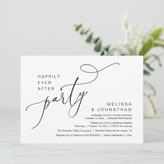 Invitation Heureusement Jamais Après La Fête Réception De Mar (Debout devant)